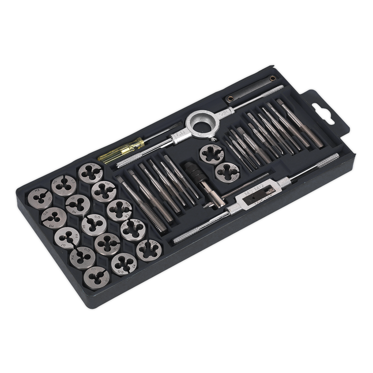 Sealey Tap & Die Set High Carbon Steel 40 Pieces Metric In Storage Case AK301