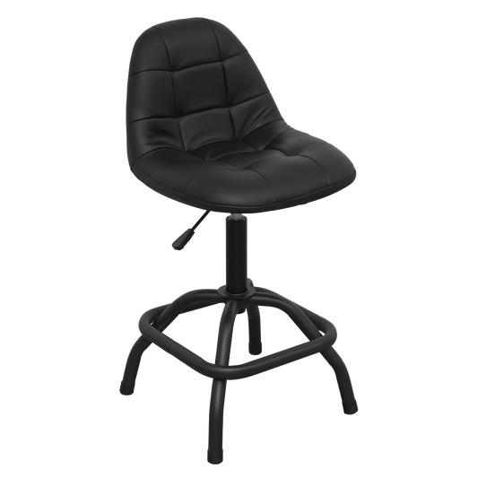 Sealey Pneumatic Workshop Stool With Adjustable Height Swivel Seat SCR01B