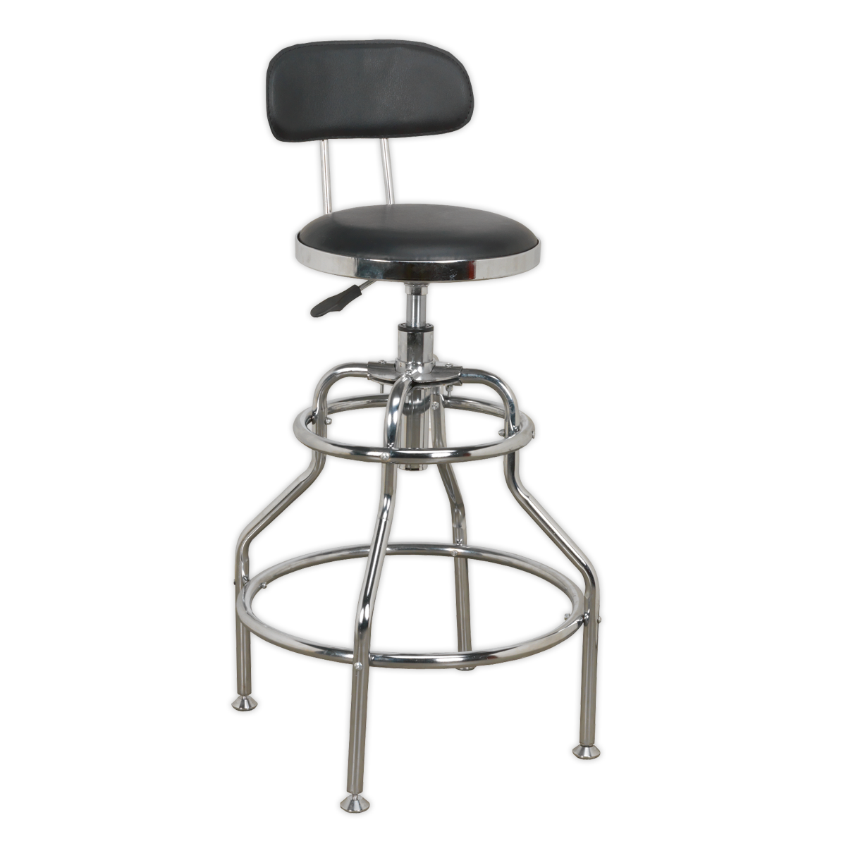 Sealey Pneumatic Workshop Stool With Adjustable Height & Back Rest SCR14