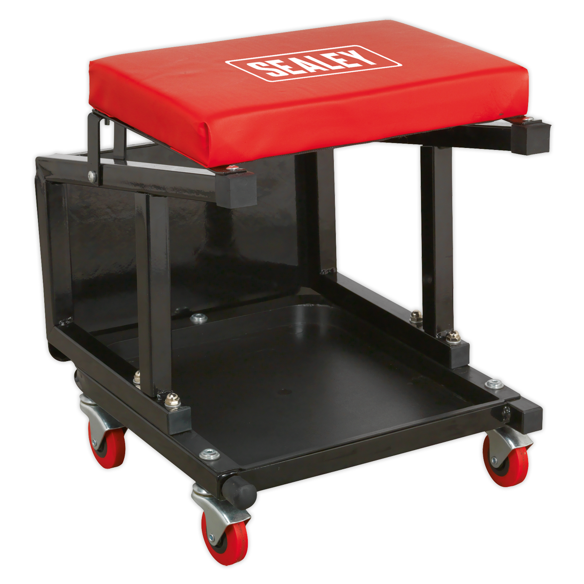 Sealey Mechanics Utility Seat & Step Stool Oil Resistant Swivel Castors SCR16