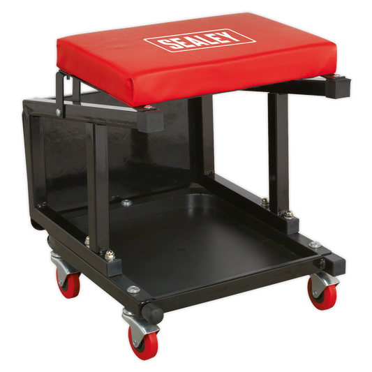 Sealey Mechanics Utility Seat & Step Stool Oil Resistant Swivel Castors SCR16