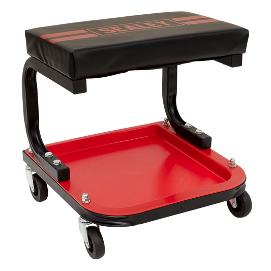 Sealey Mechanics Utility Seat Deluxe With Powder Coated Finish Red SCR9