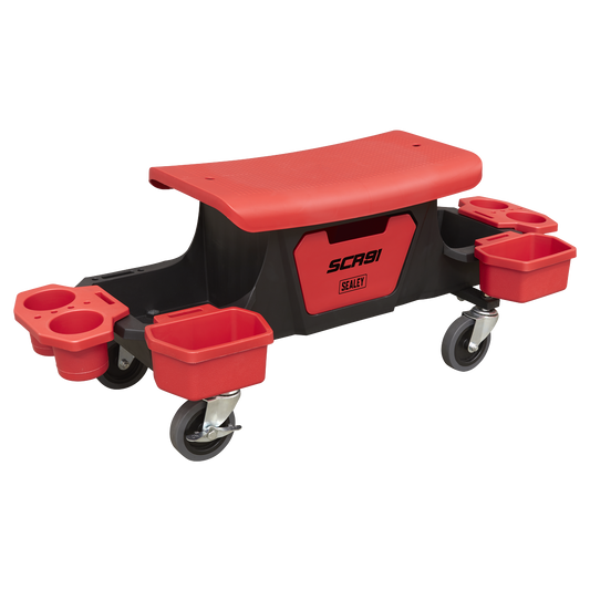Sealey Mechanics Detailing Utility Seat With Concealed Under Seat Drawer SCR91