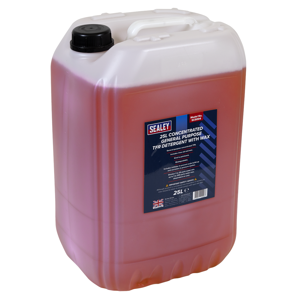 Sealey 25L Concentrated General Purpose TFR Detergent With Wax Red SCS004