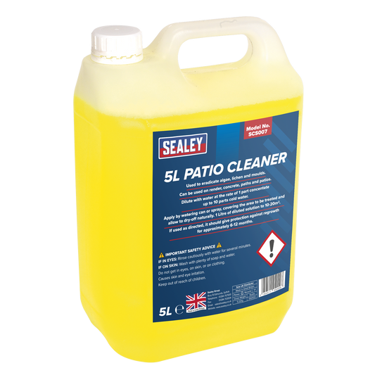 Sealey Non-Corrosive Chlorine-Free Patio Cleaner 5 Litres Loosens Dirt SCS007