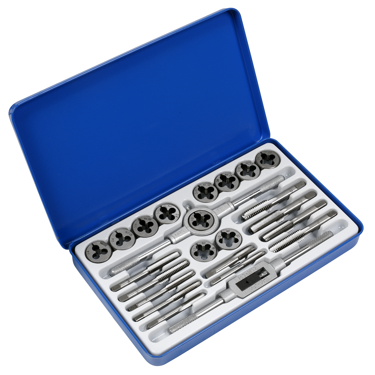 Sealey Tap & Split Die Set Imperial 24 Pieces Carbon Steel Coarse Fine AK3024IMP
