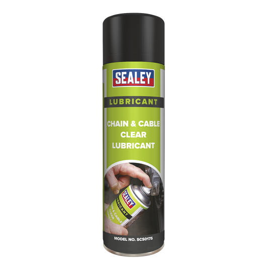 Sealey Chain & Cable Clear Lubricant 500mL Anti-Corrosive - Pack of 6 Pcs SCS017