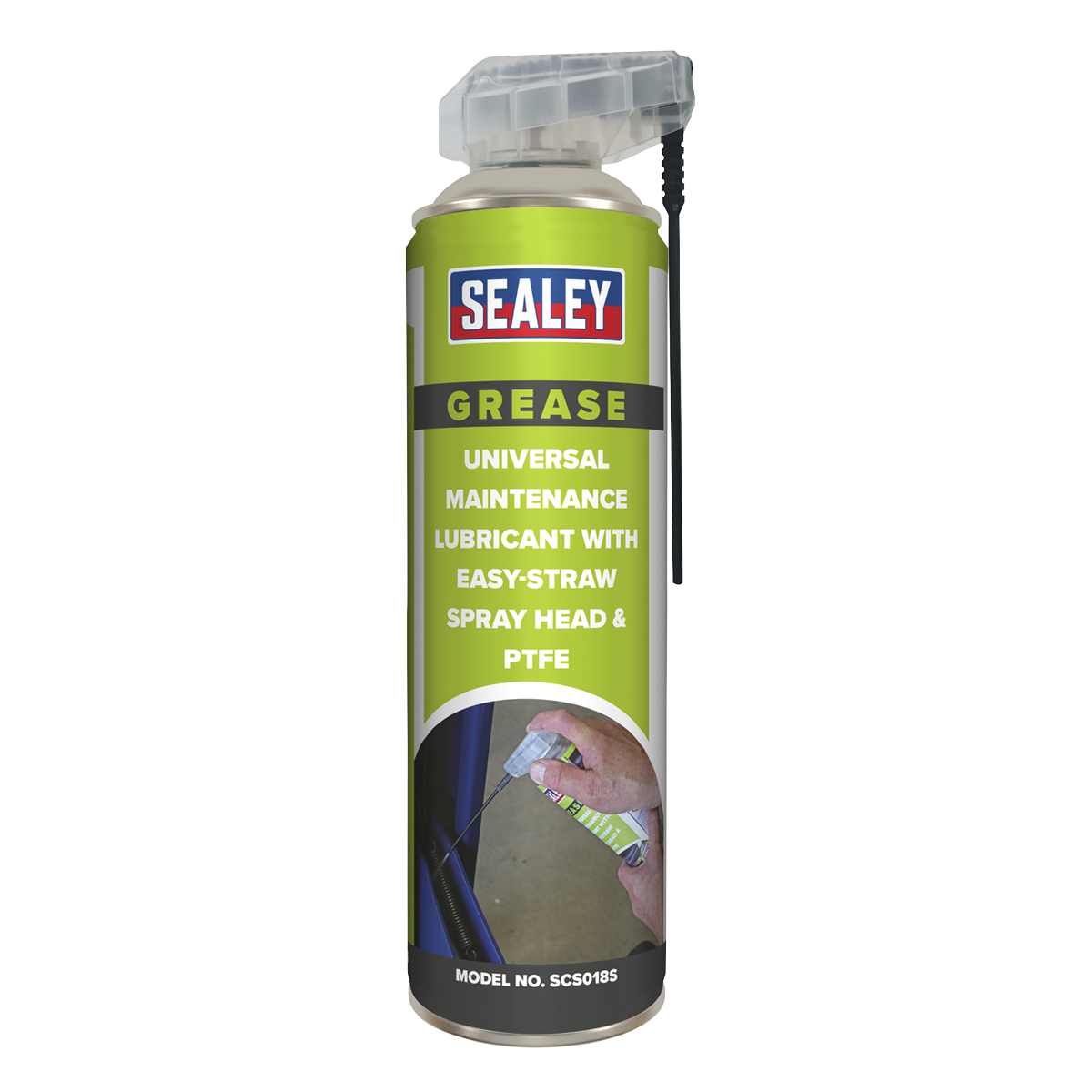 Sealey Universal Maintenance Lubricant Easy-Straw Spray Head PTFE 500mL SCS018S