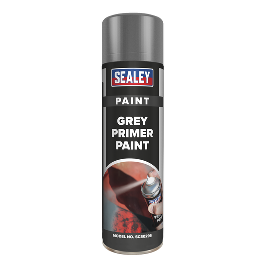 Sealey 500mL Multipurpose Grey Primer Paint Acrylic Based Fast Drying SCS029S