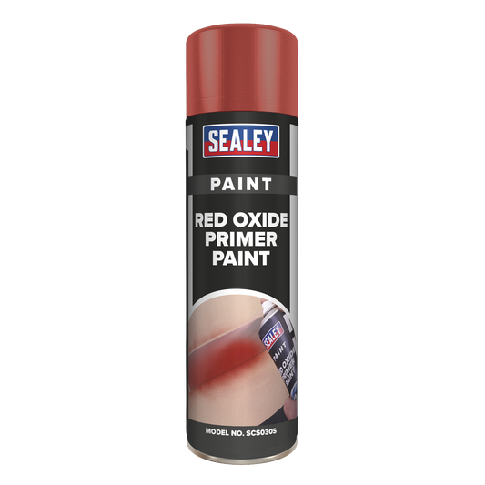 Sealey 500mL Multipurpose Red Oxide Primer Paint - Acrylic Based 0.5L SCS030S