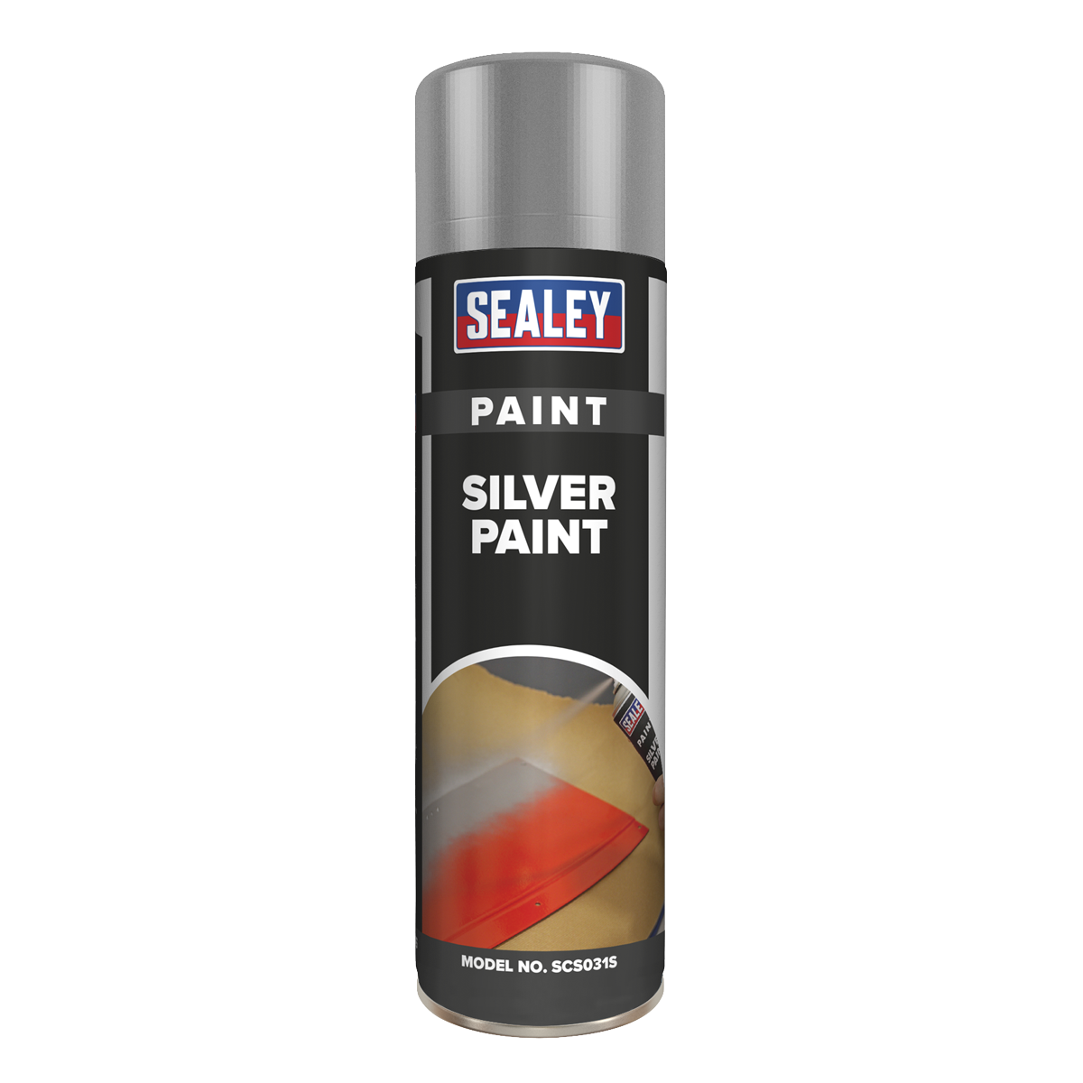 Sealey 500mL Multipurpose Silver Paint Acrylic Based Fast Drying 0.5L SCS031S