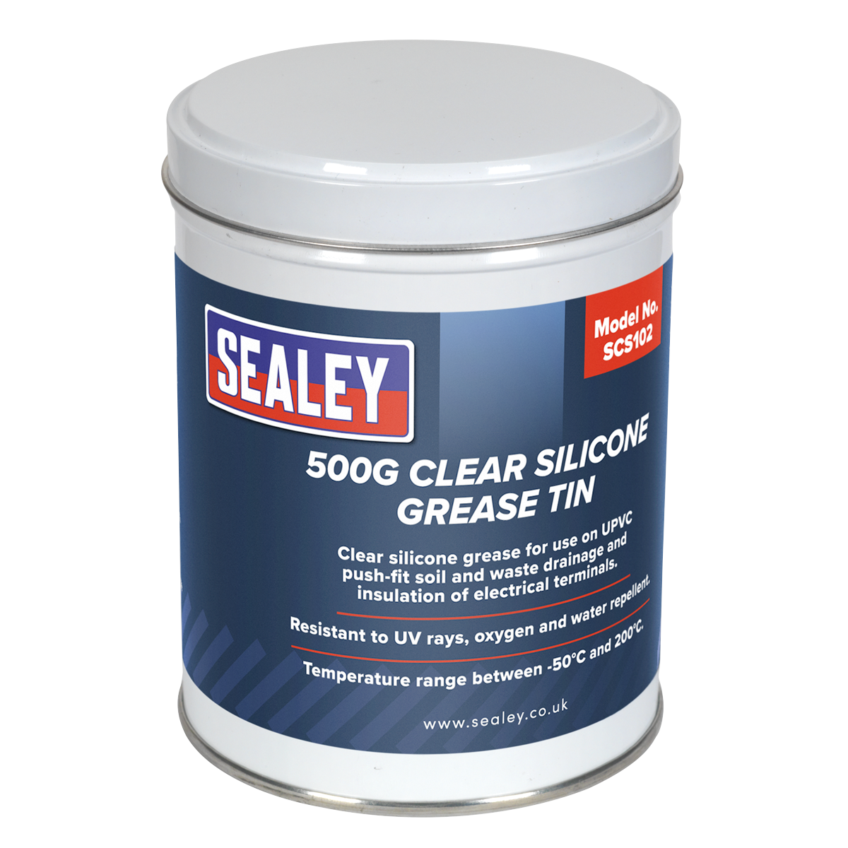 Sealey Clear Silicone Grease Oxygen/Water Repellent UV Resistant 500g SCS102