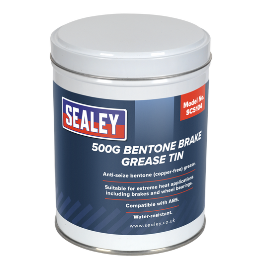 Sealey Anti-Seize Bentone Grease For Brakes Water-Resistant 500g Tin SCS104
