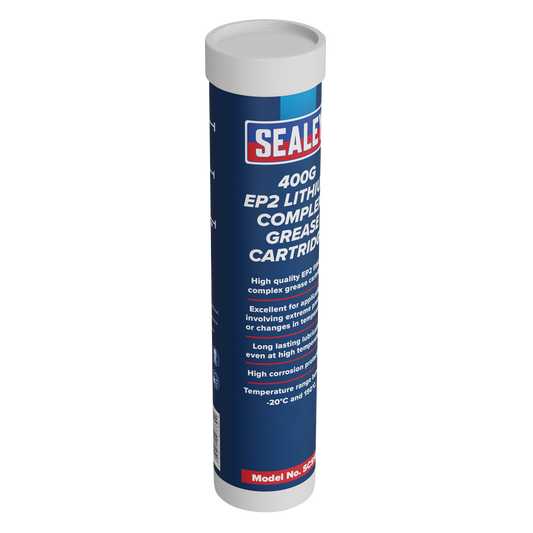 Sealey EP2 Lithium Complex Grease Cartridge Corrosion Protection 400g SCS106