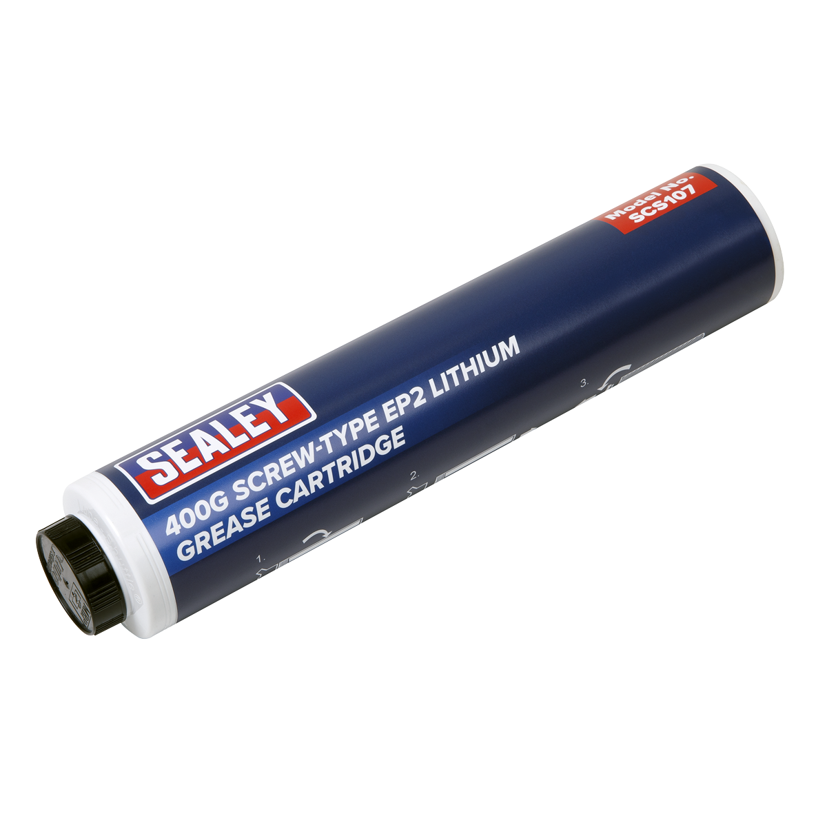 Sealey Screw Type EP2 Lithium Grease Cartridge M33 x 2.5mm - 400g SCS107
