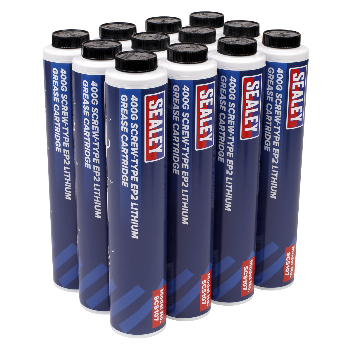 Sealey Screw Type EP2 Lithium Grease Cartridge 4.8kg Multipurpose 400gx2 SCS108