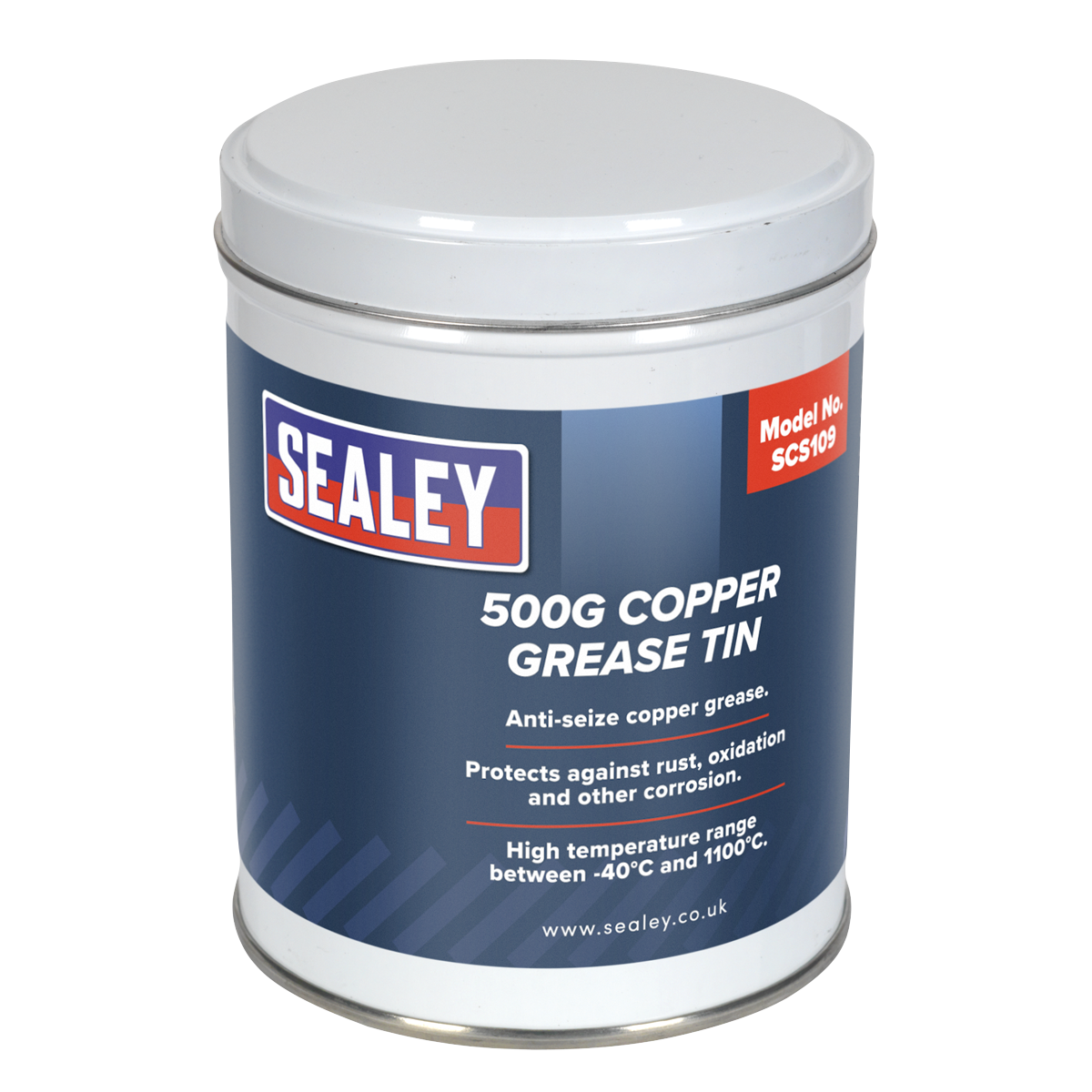 Sealey Anti-Seize Copper Grease -40°C - 1100°C Lubricant 500g Tin SCS109