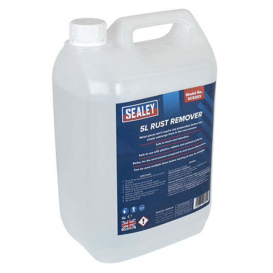 Sealey Rust Remover 5L PH Neutral Plastic Safe Reusable Environmentally Friendly