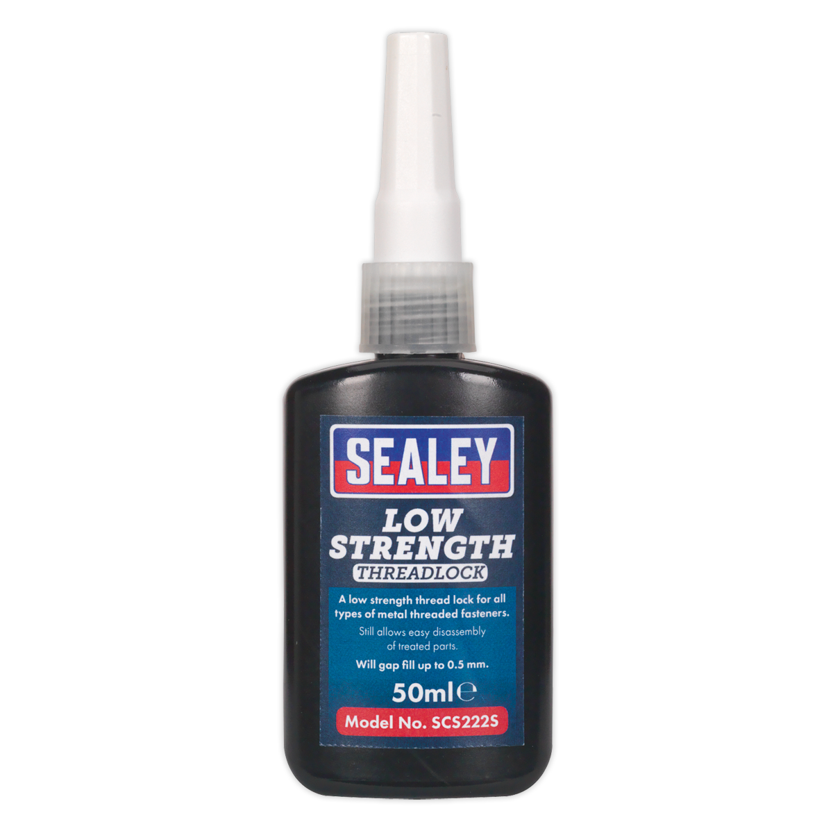 Sealey Thread Lock Low Strength Fills Gaps Up to 0.5mm 50mL Grey SCS222S