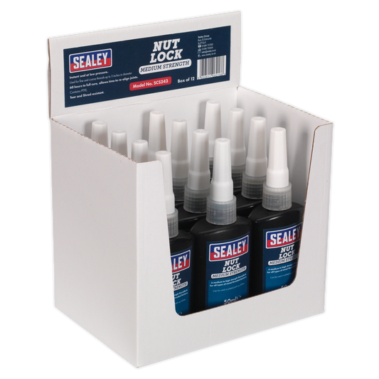 Sealey Nut Lock Medium Strength 50mL Fixture Time 5-8min Pack of 12 SCS243