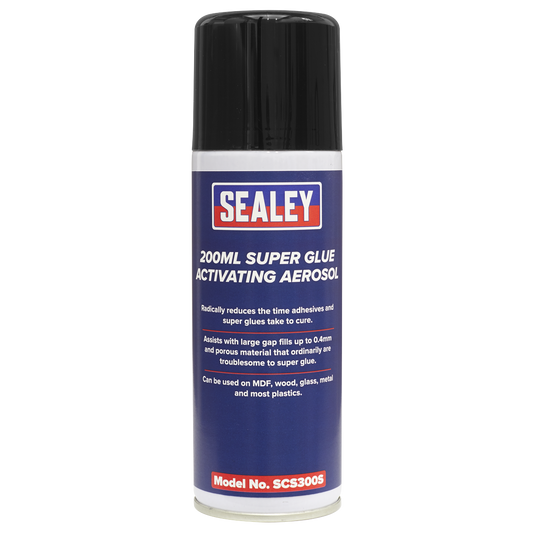 Sealey Super Glue Activating Aerosol For MDF/Wood/Glass/Metal 200mL SCS300S