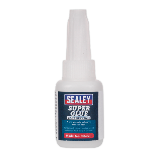 Sealey Super Glue Fast Setting For Metal Rubber Plastics Wood 5g Workshop SCS301