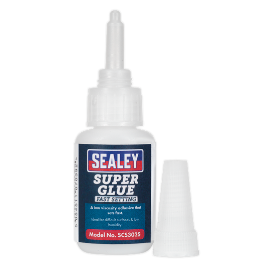 Sealey Super Glue Fast Setting Bonds Metal Rubber Plastic & Wood 20g SCS302S
