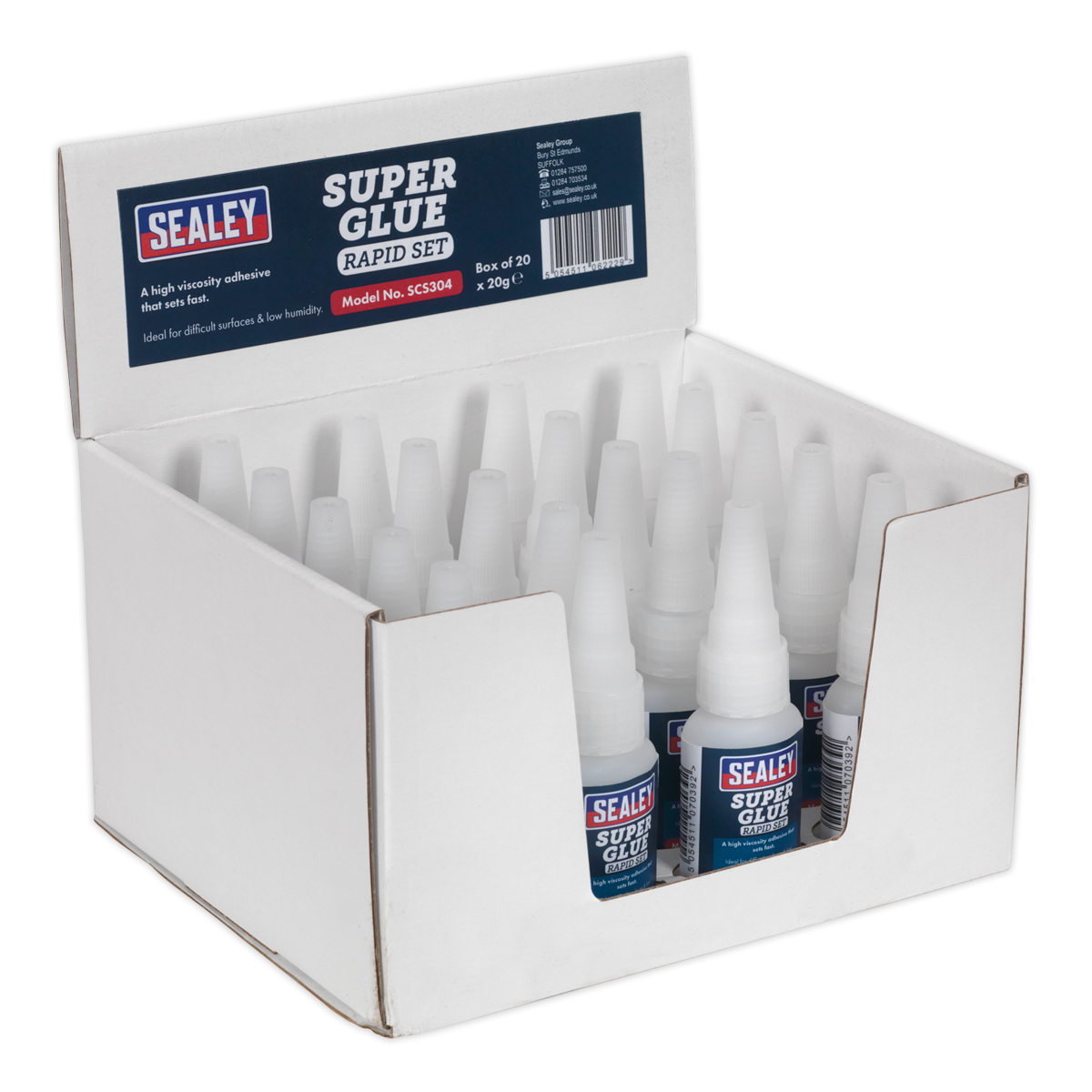 Sealey Super Glue Rapid Set High Viscosity Adhesive 20g Pack of 20 SCS304