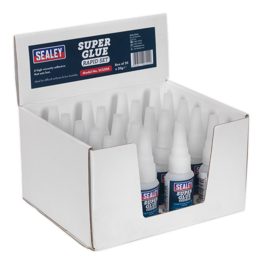 Sealey Super Glue Rapid Set High Viscosity Adhesive 20g Pack of 20 SCS304