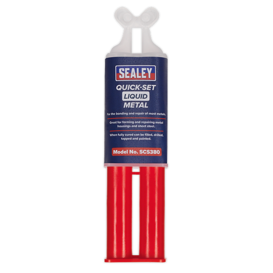 Sealey Quick-Set Liquid Metal Repair Syringe Bond Glue For Most Metals SCS380