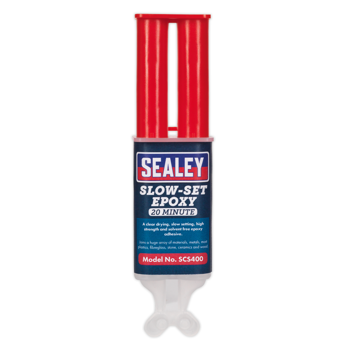 Sealey Slow-Set 20 Min Solvent-Free Epoxy Adhesive Clear Drying 25mL SCS400
