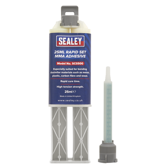 Sealey 25ml Rapid Set MMA Adhesive Resistant To Sheer Multipurpose SCS500