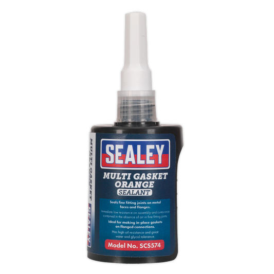 Sealey Multi Gasket Sealant Easy-to-Use Concertina Applicator Orange 50mL SCS574