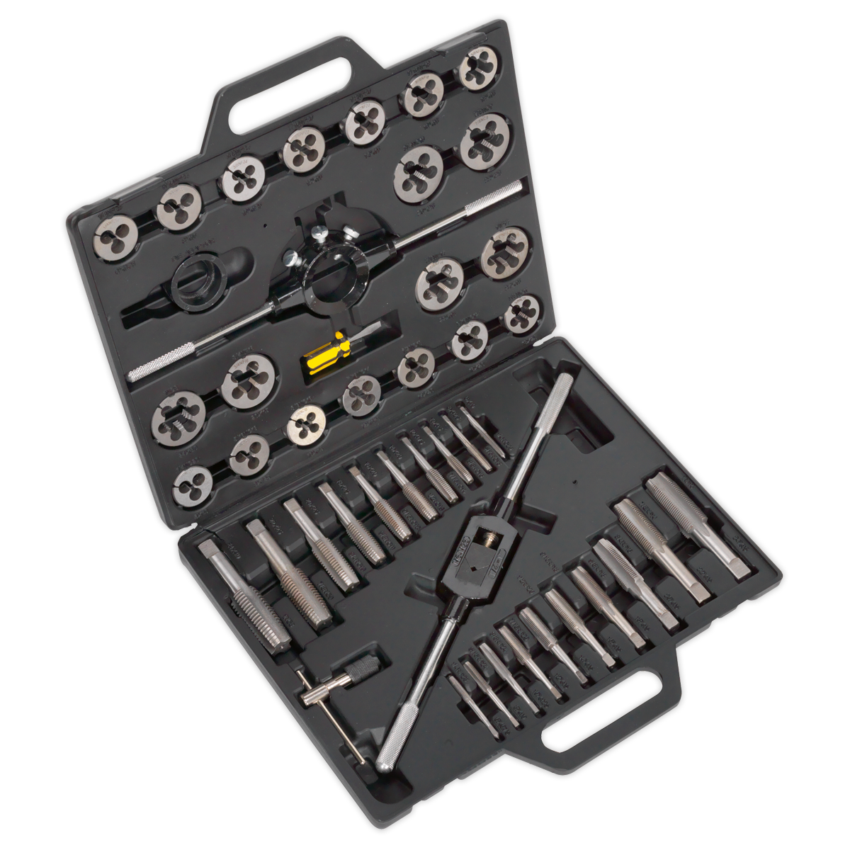 Sealey 45 Pcs Imperial Tap & Die Set With Sliding Jaw Type Tap Wrench AK303IMP