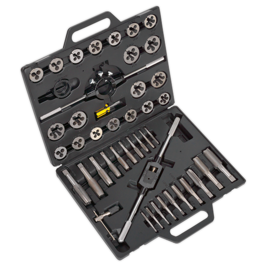 Sealey 45 Pcs Imperial Tap & Die Set With Sliding Jaw Type Tap Wrench AK303IMP
