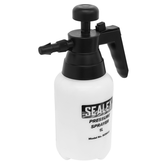 Sealey Pressure Solvent Sprayer With Viton Seals Adjustable Nozzle 1L SCSG02