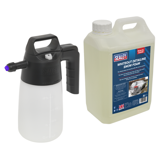 Sealey Premier Snow Foam Sprayer With Whiteout Detailing Snow Foam SCSG08COMBO