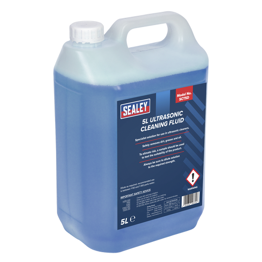 Sealey Ultrasonic Cleaning Fluid Removes Dirt Grease & Oil - 5L 5 Litres SCT5D