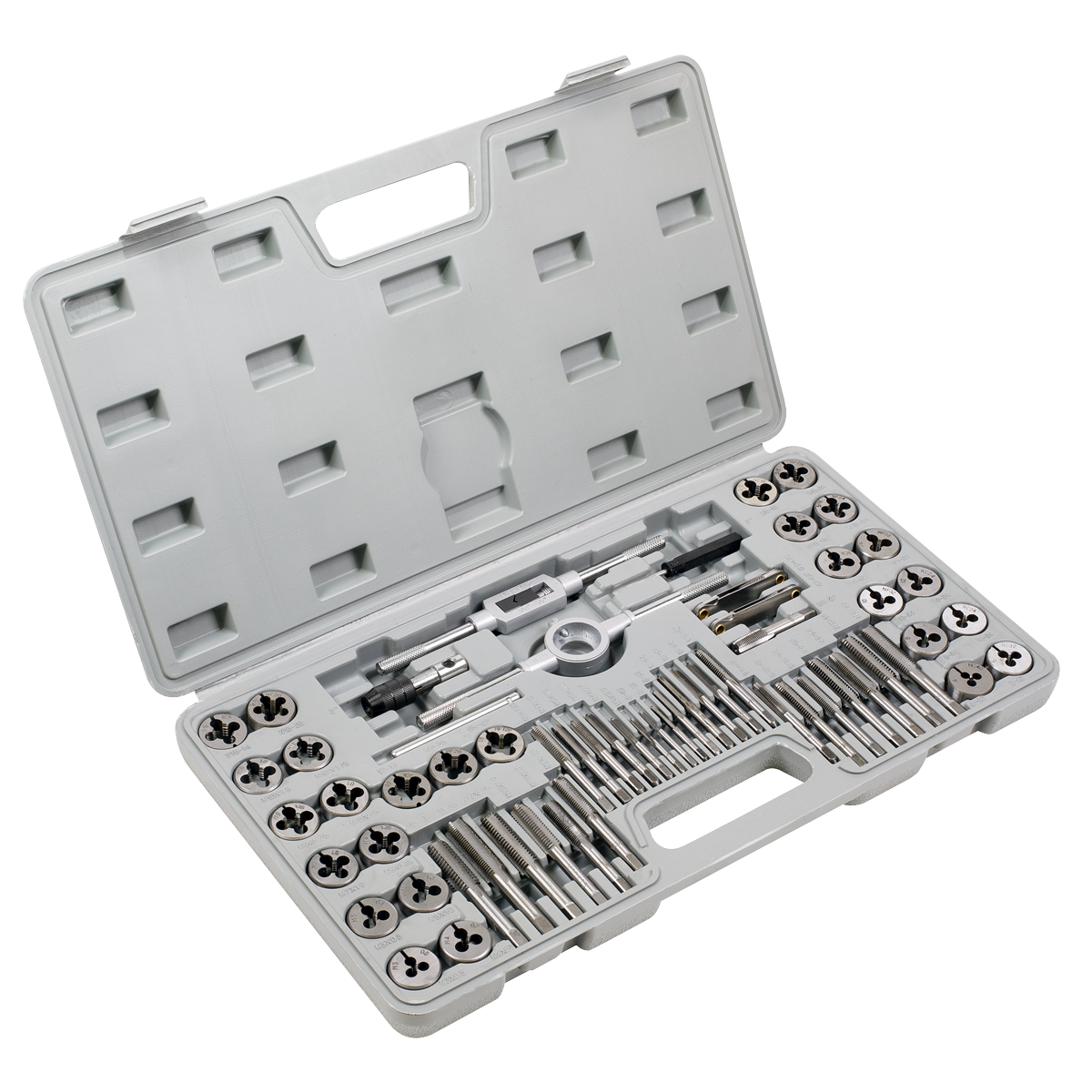Sealey 60 Pieces Tap & Die Set With Machined Lead-Ins - Metric & Imperial AK3060