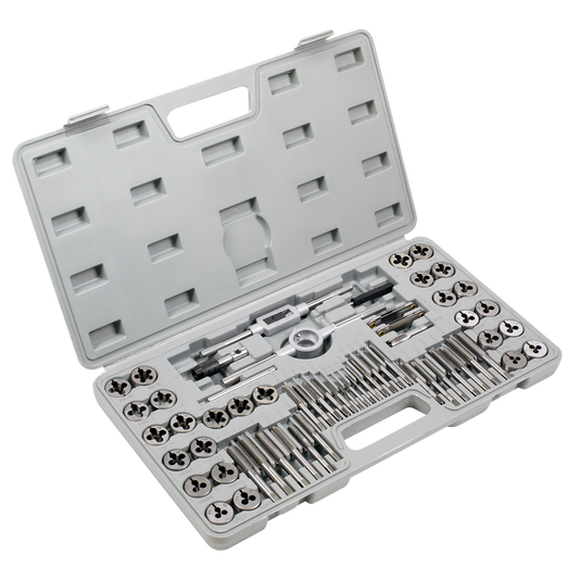 Sealey 60 Pieces Tap & Die Set With Machined Lead-Ins - Metric & Imperial AK3060