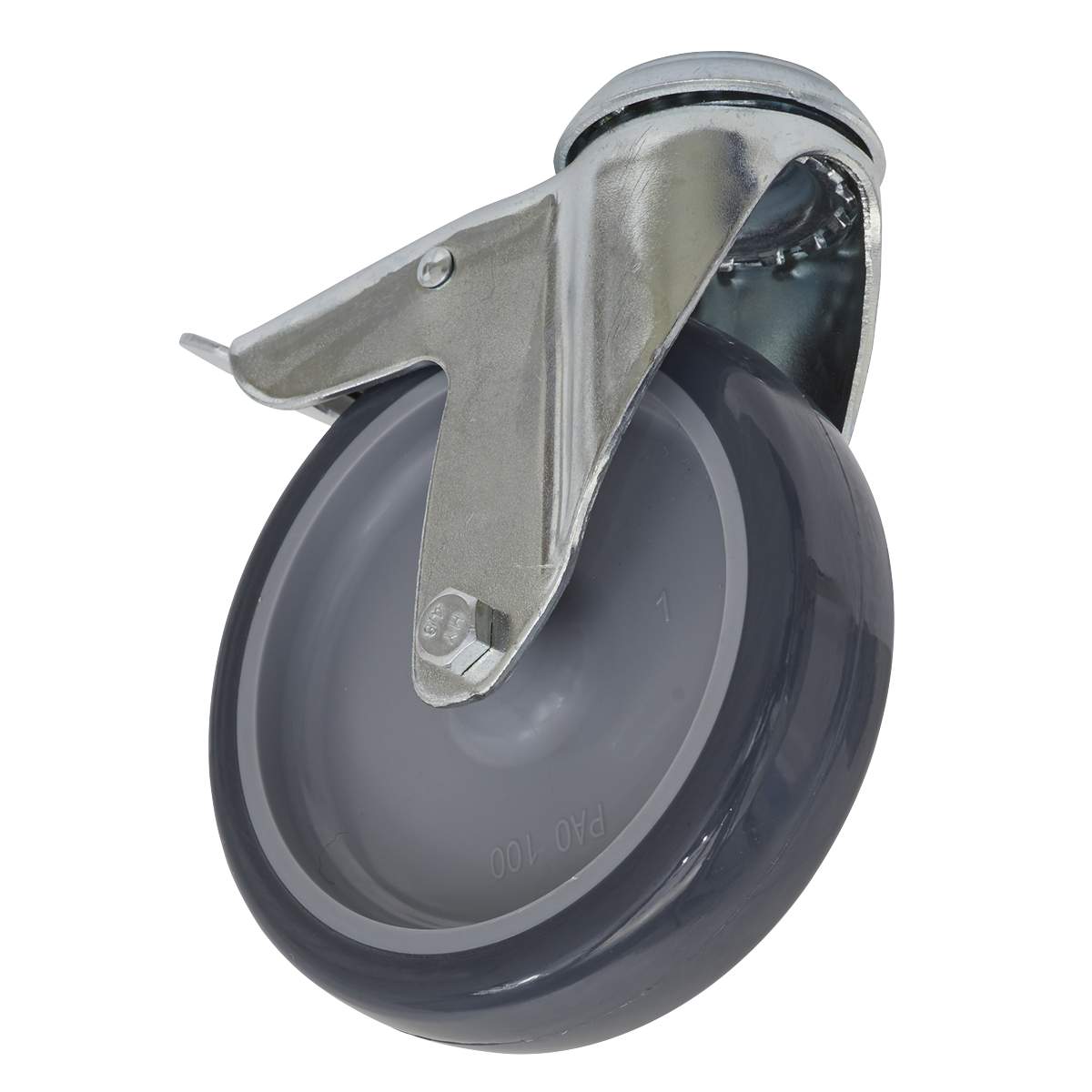 Sealey Castor Wheel 100mm Bolt Hole Swivel With Total Lock 70kg Load SCW2100SBL