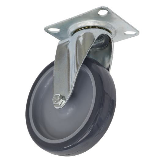 Sealey Castor Wheel 100mm Plate Swivel 70kg Load Polypropylene SCW2100SP