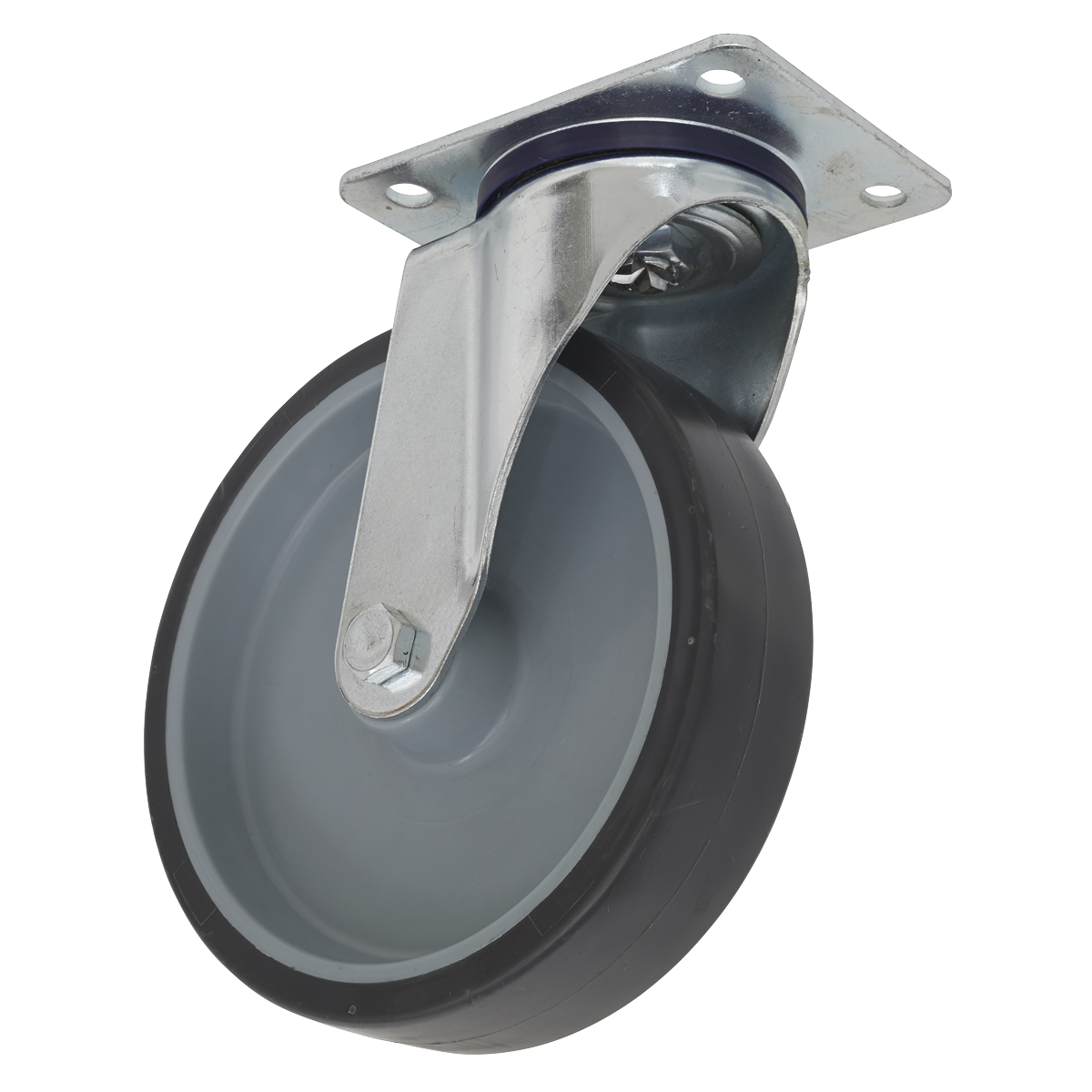 Sealey Castor Wheel 100mm Plate Swivel 90kg Load Thermoplastic SCW2100SPEM
