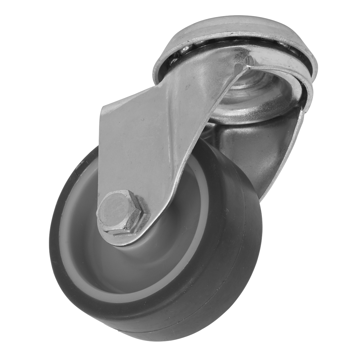 Sealey Castor Wheel 50mm Bolt Hole Swivel 40kg Load Thermoplastic SCW250SBEM