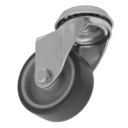 Sealey Castor Wheel 50mm Bolt Hole Swivel 40kg Load Thermoplastic SCW250SBEM
