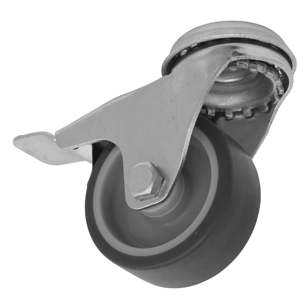 Sealey Castor Wheel 50mm Bolt Hole Swivel With Total Lock 40kg Load SCW250SBLEM