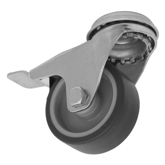 Sealey Castor Wheel 50mm Bolt Hole Swivel With Total Lock 40kg Load SCW250SBLEM