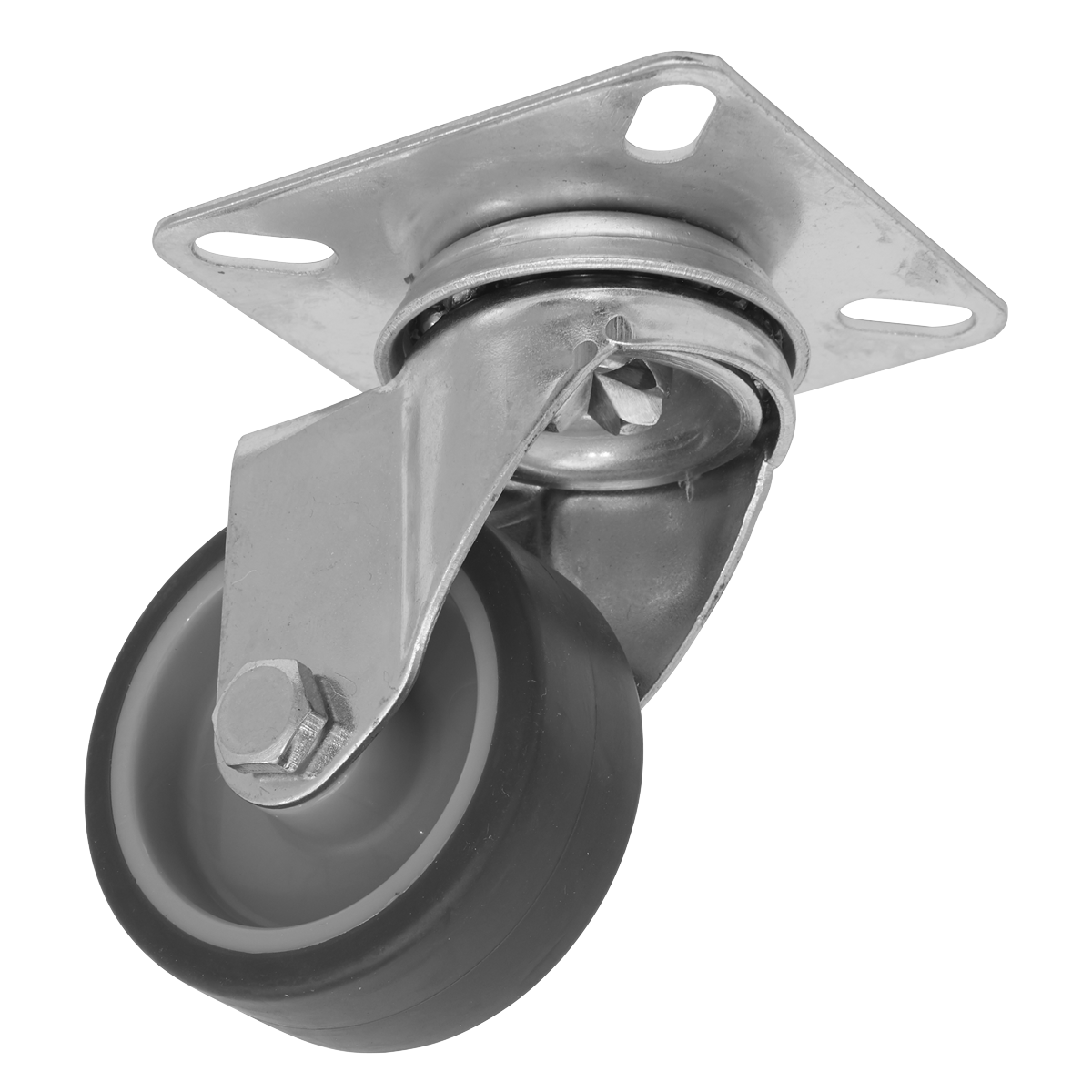 Sealey Castor Wheel 50mm Plate Swivel 40kg Load Thermoplastic SCW250SPEM