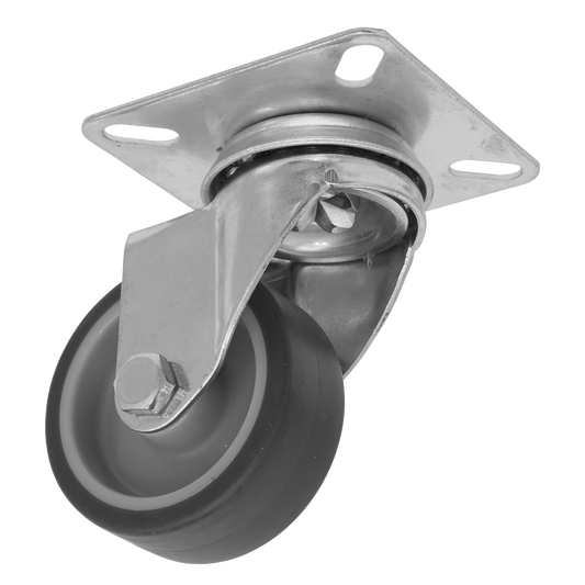 Sealey Castor Wheel 50mm Plate Swivel 40kg Load Thermoplastic SCW250SPEM