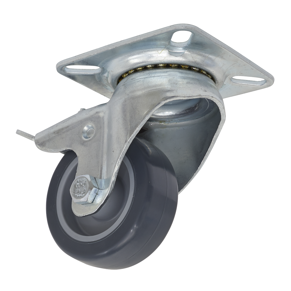 Sealey Castor Wheel 50mm Plate Swivel With Total Lock 40kg Load SCW250SPL